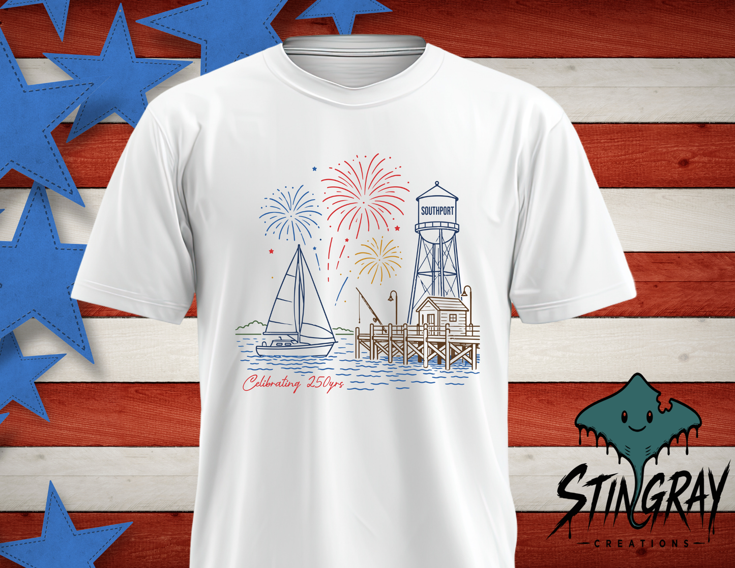 Southport 4th of July Shirt | Patriotic Coastal Graphic Tee