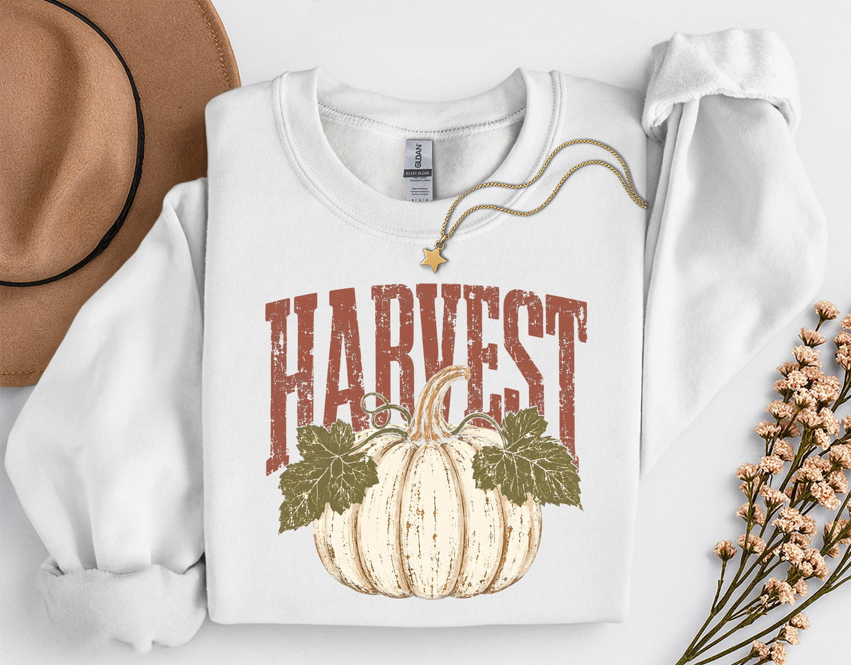 Harvest Pumpkin Crewneck Sweatshirt | Vintage Fall Pumpkin Sweatshirt