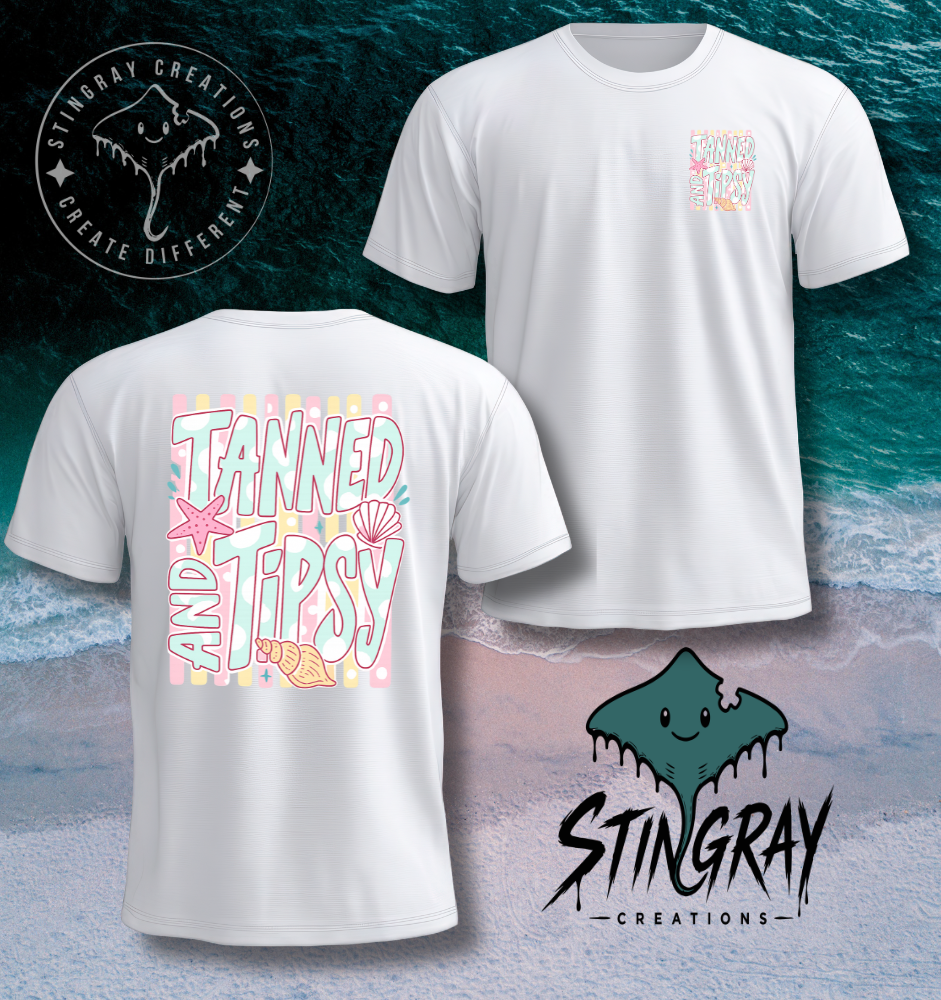 Tanned and Tipsy Beach Shirt | Cute Summer Graphic Tee | Beach Vacation Shirt
