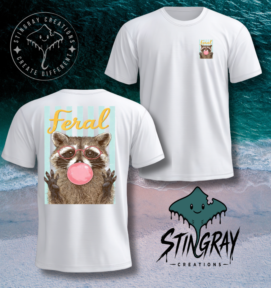 Funny Raccoon Shirt | Feral Graphic Tee | Cute Trash Panda Summer T Shirt
