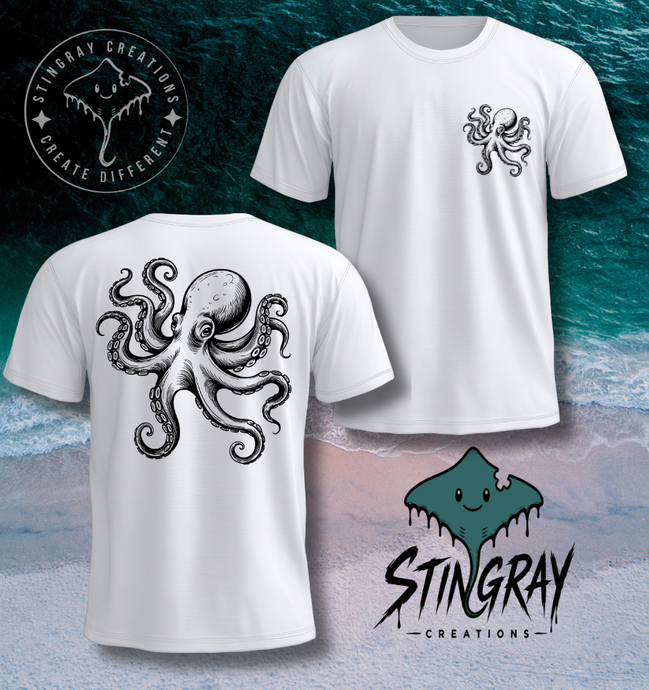 vintage inspired octopus graphic tee