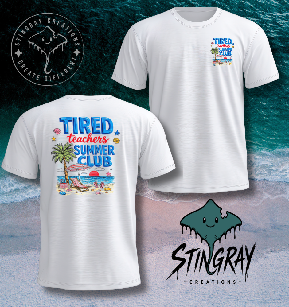 Tired Teachers Summer Club Shirt | Funny Teacher Summer Vacation Tee