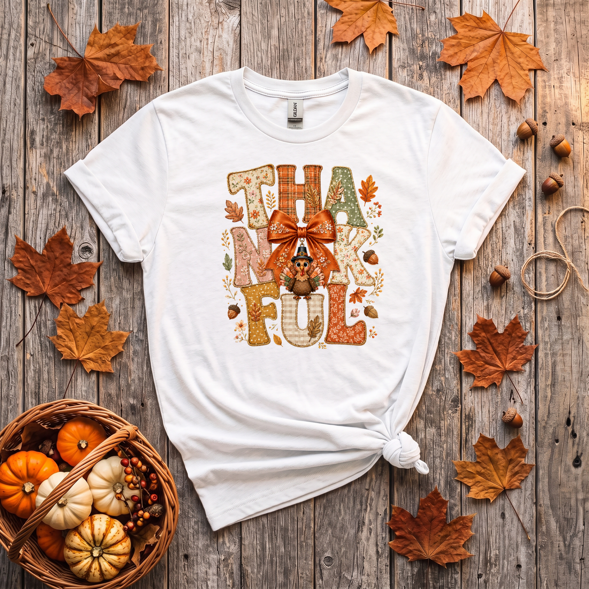 Thankful Turkey Fall Crewneck Sweatshirt | Cute Thanksgiving Shirt | Cozy Autumn Graphic Sweatshirt