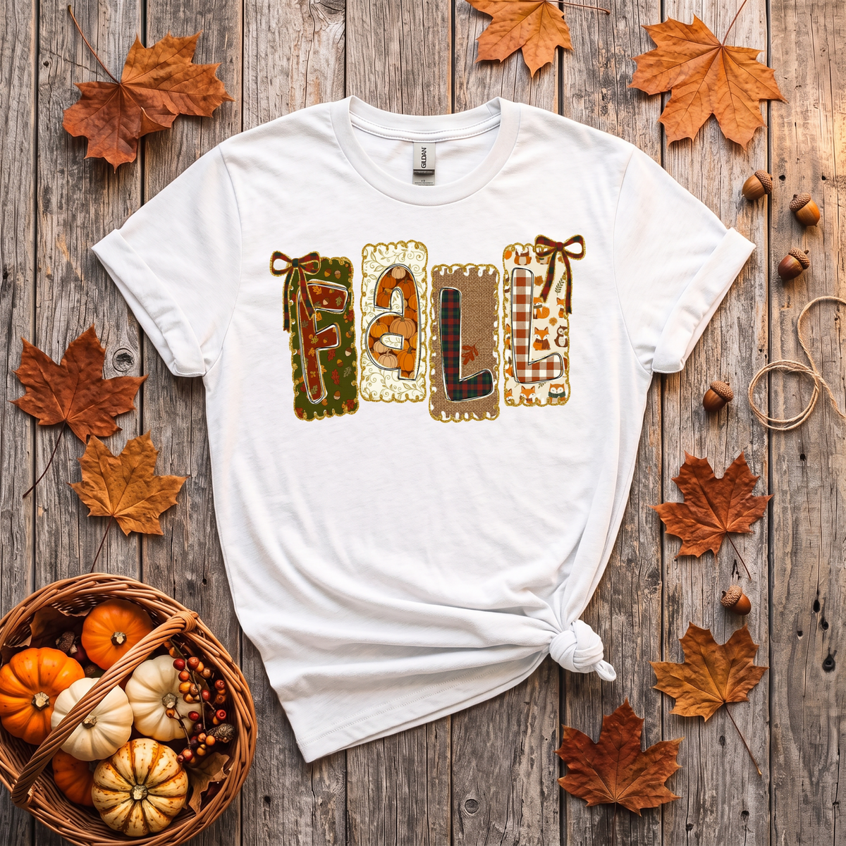 Patchwork Fall Crewneck Sweatshirt | Cozy Autumn Graphic Sweatshirt | Cute Fall Shirt