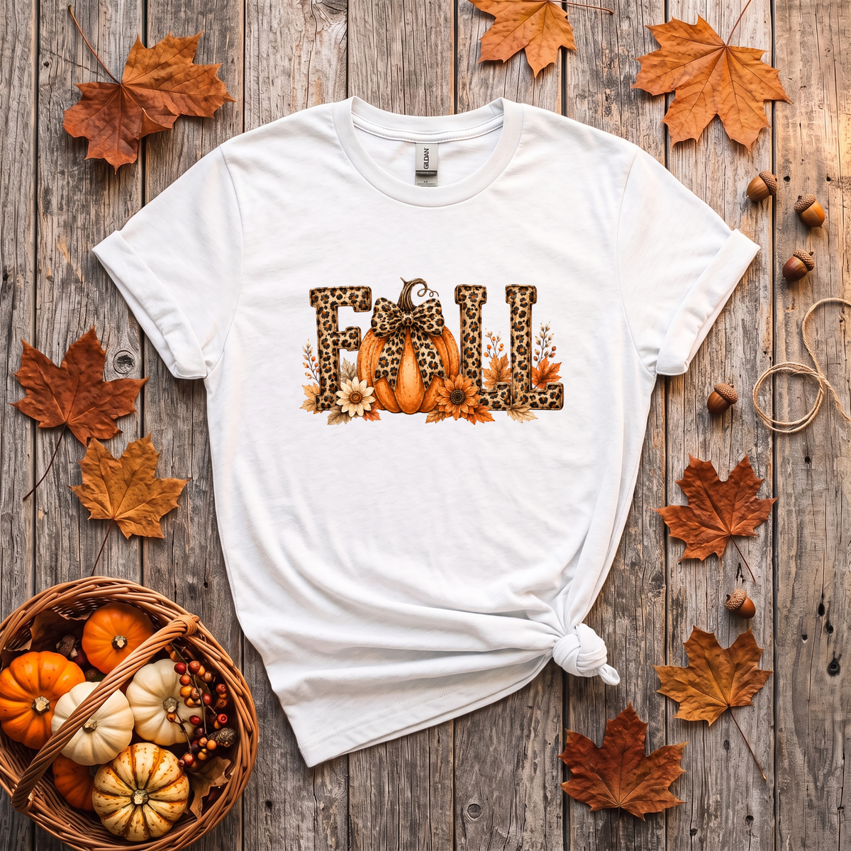 Leopard Fall Pumpkin Crewneck Sweatshirt | Cute Animal Print Autumn Sweatshirt