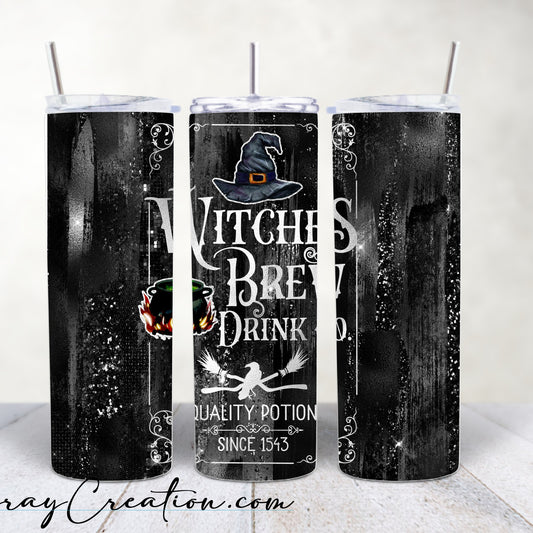 Witches Brew Drink Up Halloween Tumbler 20oz Skinny Tumbler | Witch Halloween Cup | Spooky Season Travel Mug