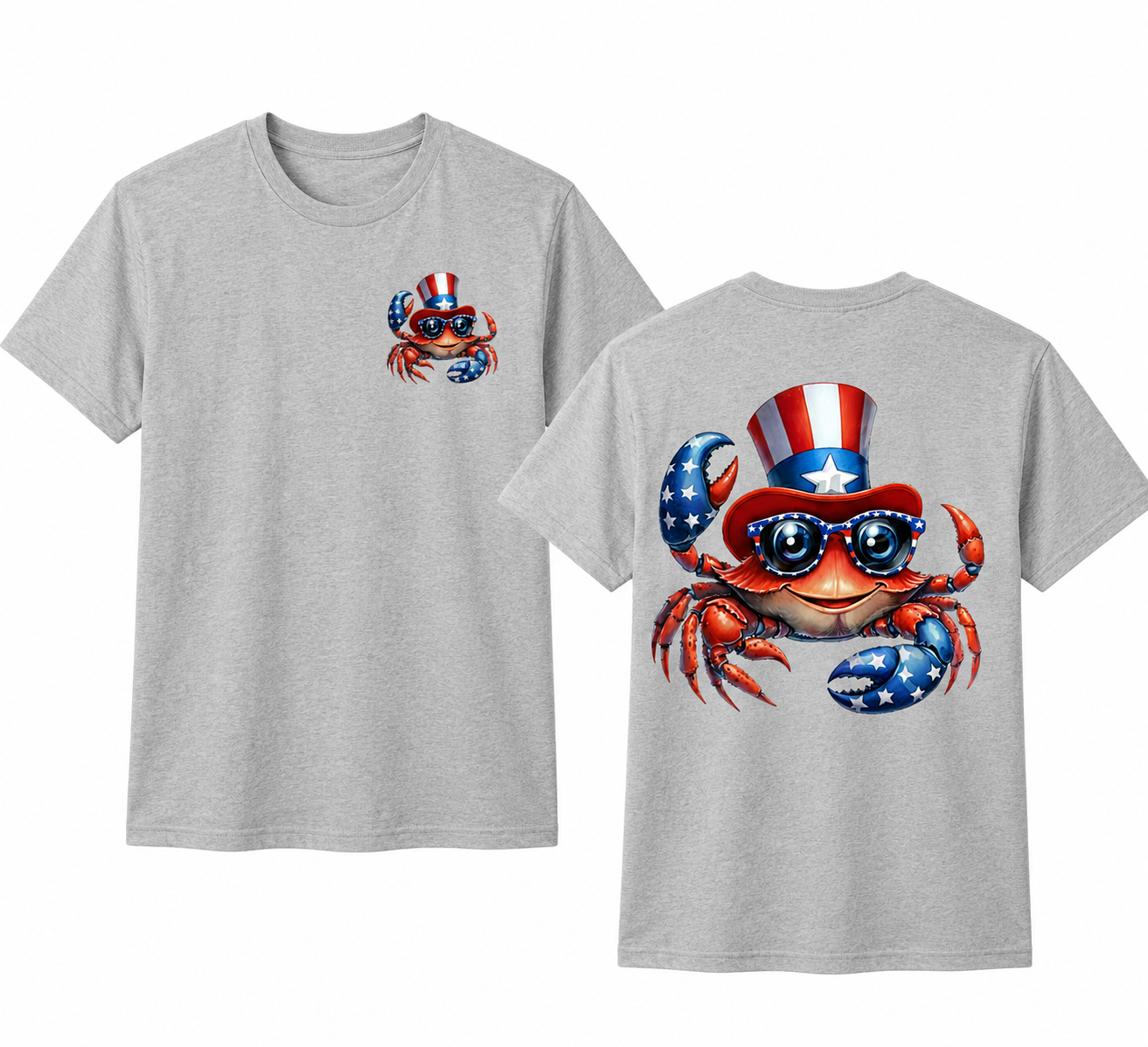 Patriotic Crab T-Shirt | Funny 4th of July Beach Shirt | Stingray Creations