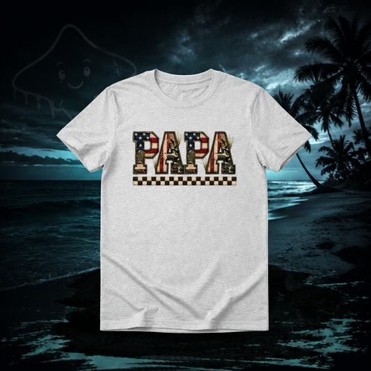 Patriotic Papa Shirt | Vintage Camo Grandpa Graphic