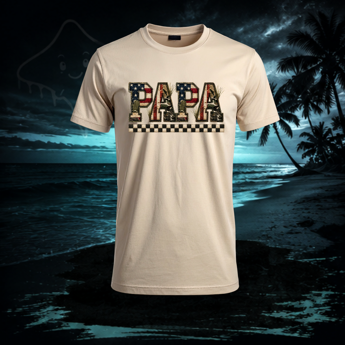 Patriotic Papa Shirt | Vintage Camo Grandpa Graphic