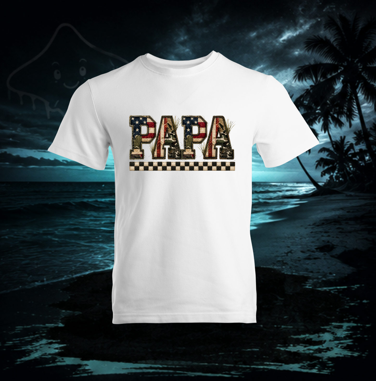 Patriotic Papa Shirt | Vintage Camo Grandpa Graphic
