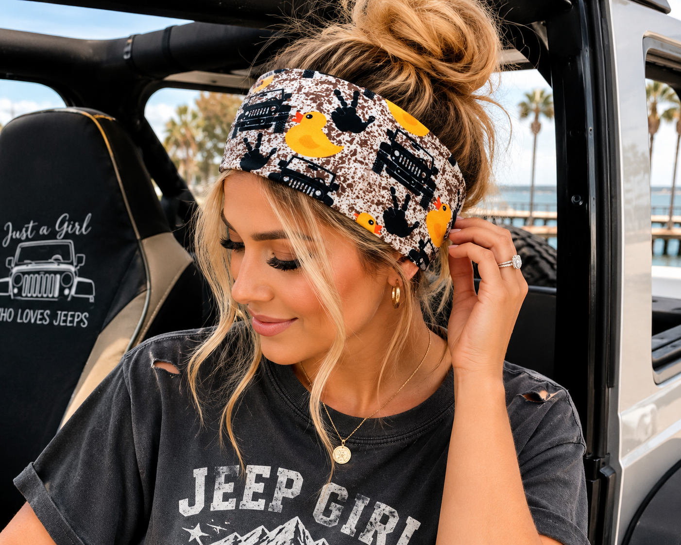 The Duck Wave Jeep Headband for Women | Handmade Stretch Headband | Jeep Lover Hair Accessory