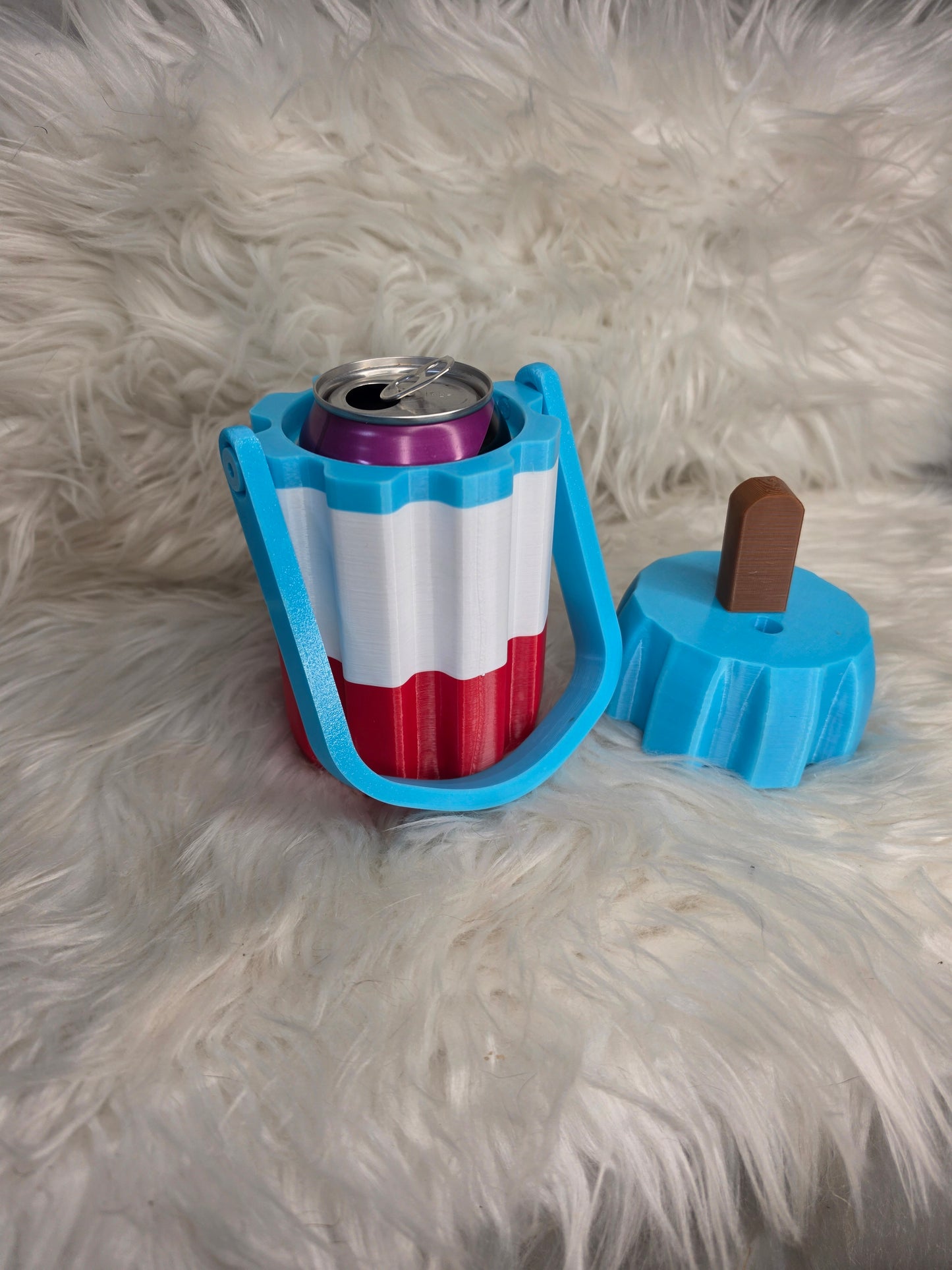 Patriotic Rocket Pop Can Hugger with Lid | 3D Printed Drink Cooler