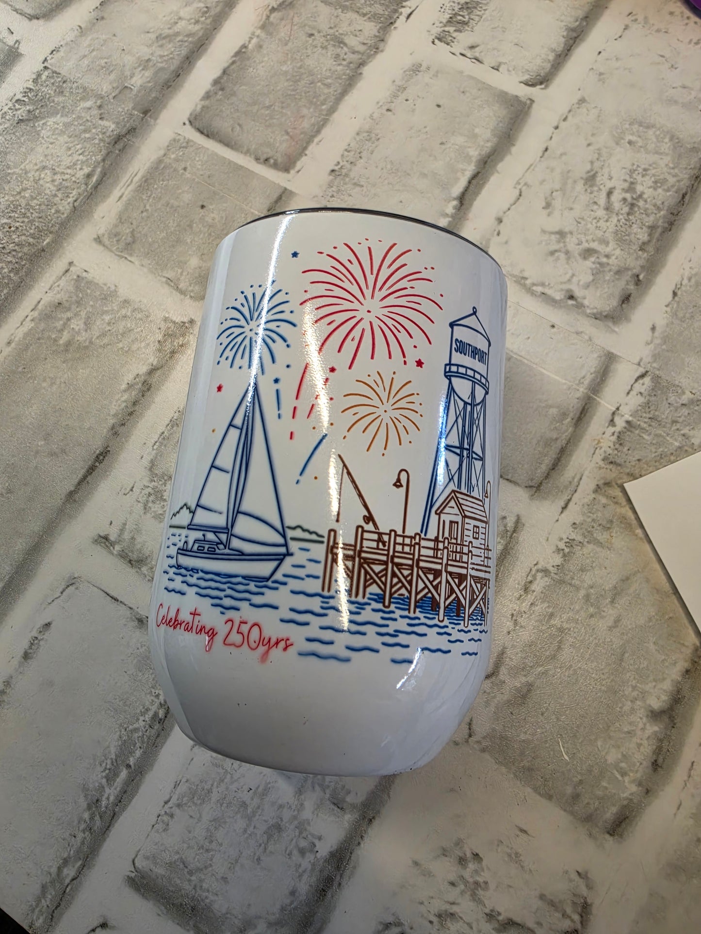 Misfit Southport NC 250th Celebration Tumbler | 12oz Wine Cup