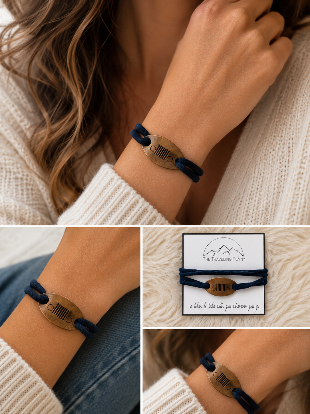 The Traveling Penny Jeep Bracelet | Jeep Grille Adventure Bracelet Gift