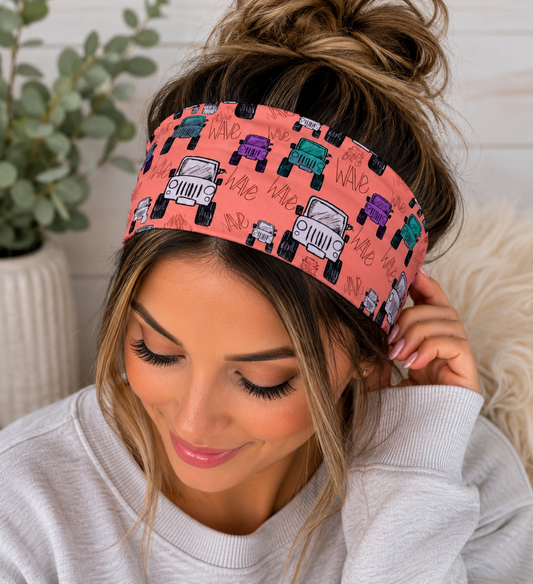 The Wave Jeep Headband for Women | Handmade Stretch Headband | Jeep Lover Hair Accessory