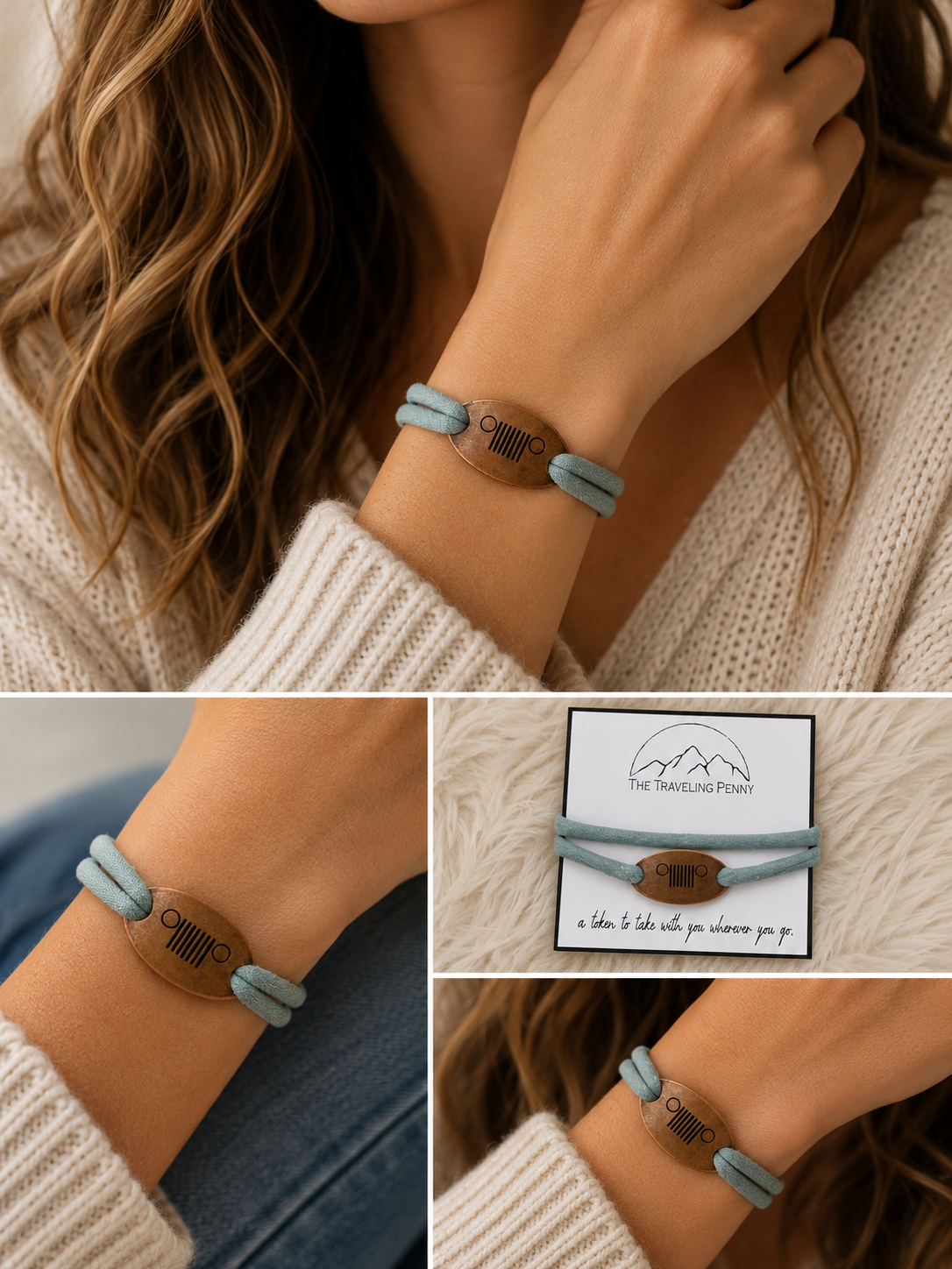 The Traveling Penny Jeep Bracelet | Jeep Grille Adventure Bracelet Gift