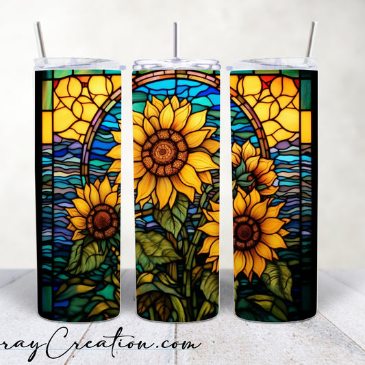 Sunflower Stained Glass Tumbler