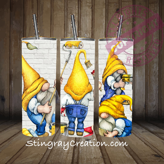 Handyman Gnome 20oz Skinny Tumbler | Construction Worker Gift Stainless Steel Tumbler