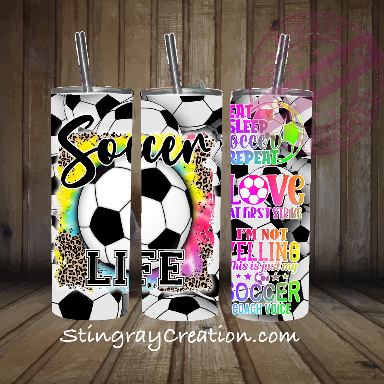 Soccer Life 20oz Skinny Tumbler | Soccer Coach Gift with Straw
