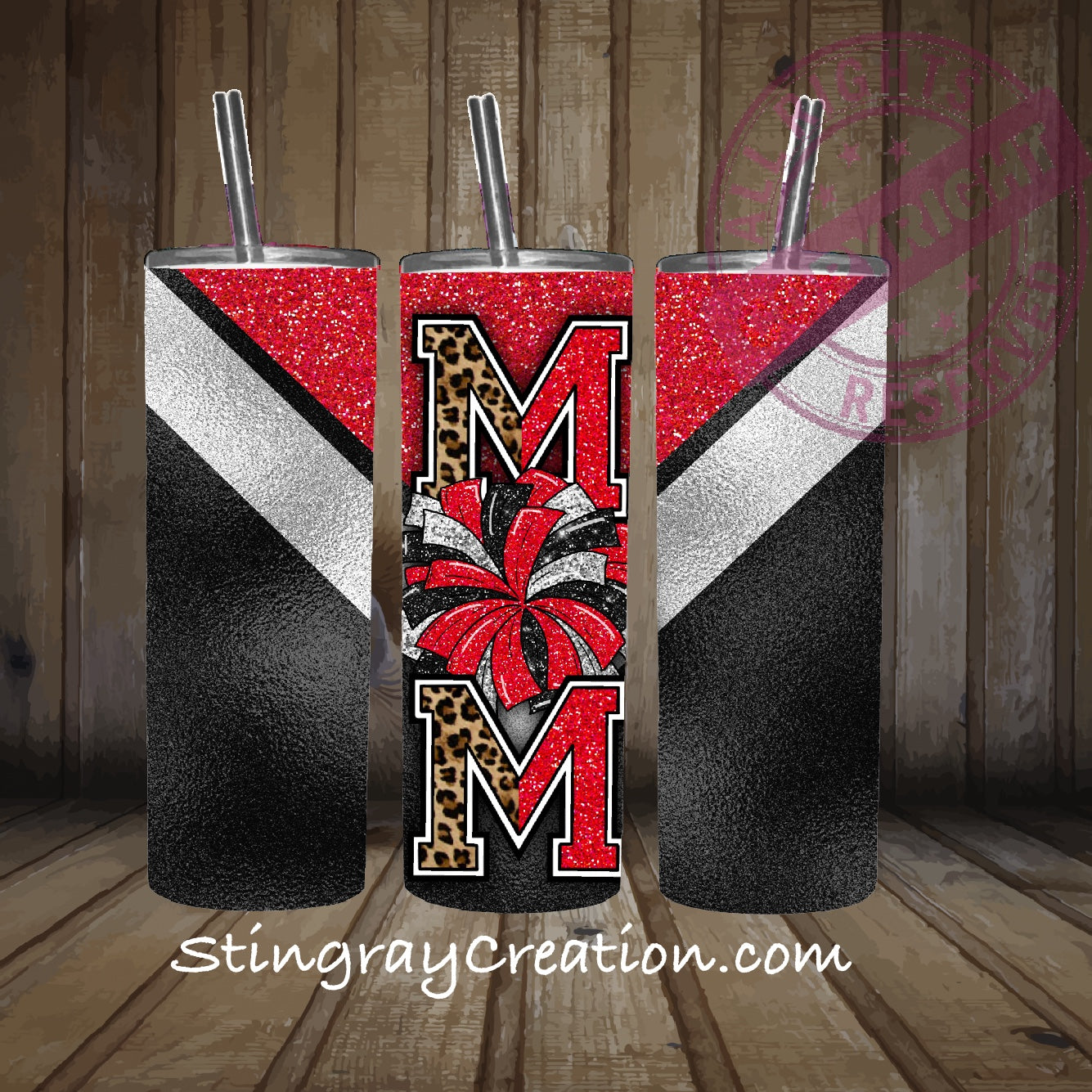 Cheer Mom 20oz Skinny Tumbler | Cheerleading Tumbler| Cheer Mom Gift